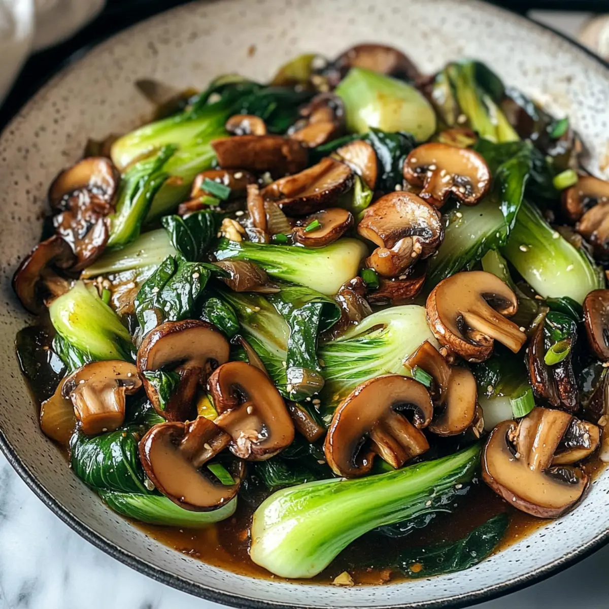 Pak Choi und Pilz Pfanne