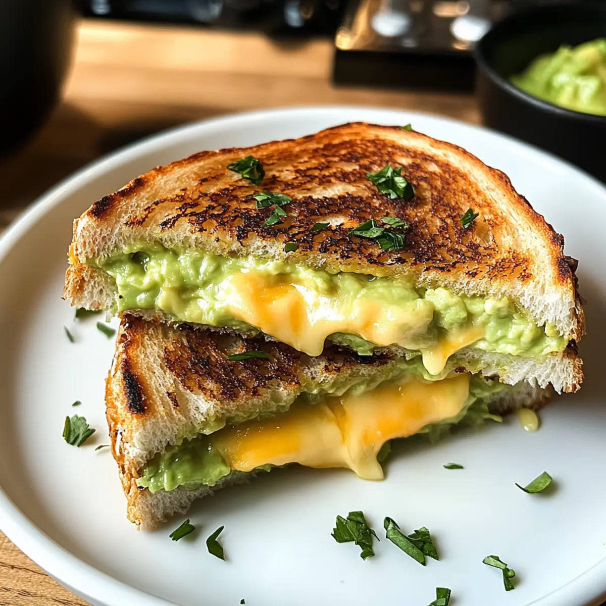 Cremiger Avocado-Toast mit Käse