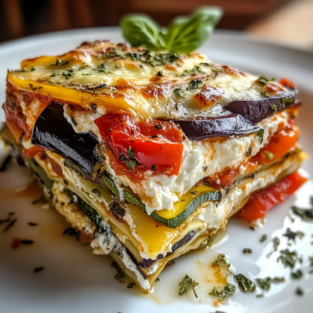 Schichtgemüse-Lasagne mit cremiger Ricotta