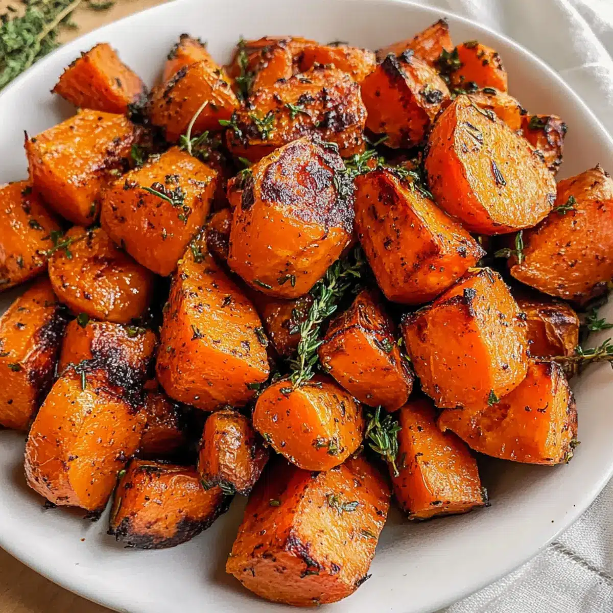 Geröstete Süßkartoffeln und Karotten