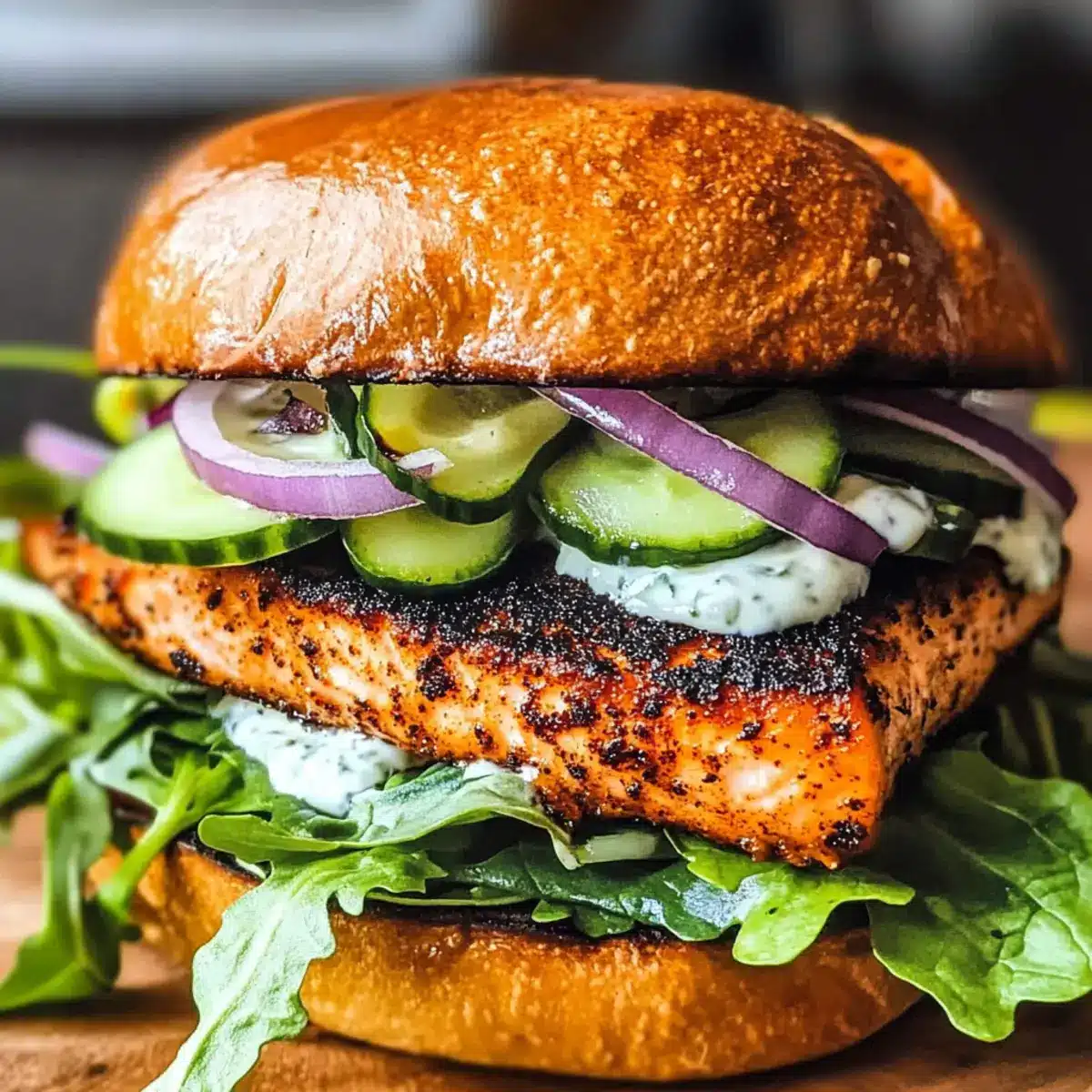 Schwarzer Lachs Cajun Sandwich