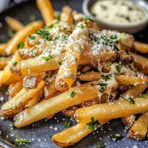 Knusprige Knoblauch-Parmesan-Pommes Frites