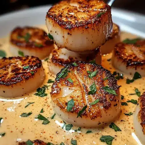 Gebratene Jakobsmuscheln mit würziger Cajun-Cream-Sauce