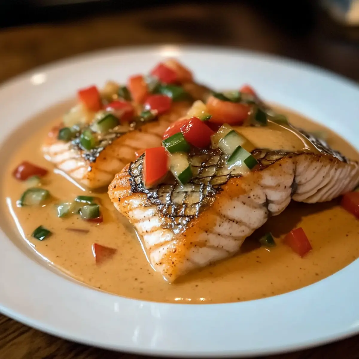 Rotbarsch mit cremiger Creole-Sauce