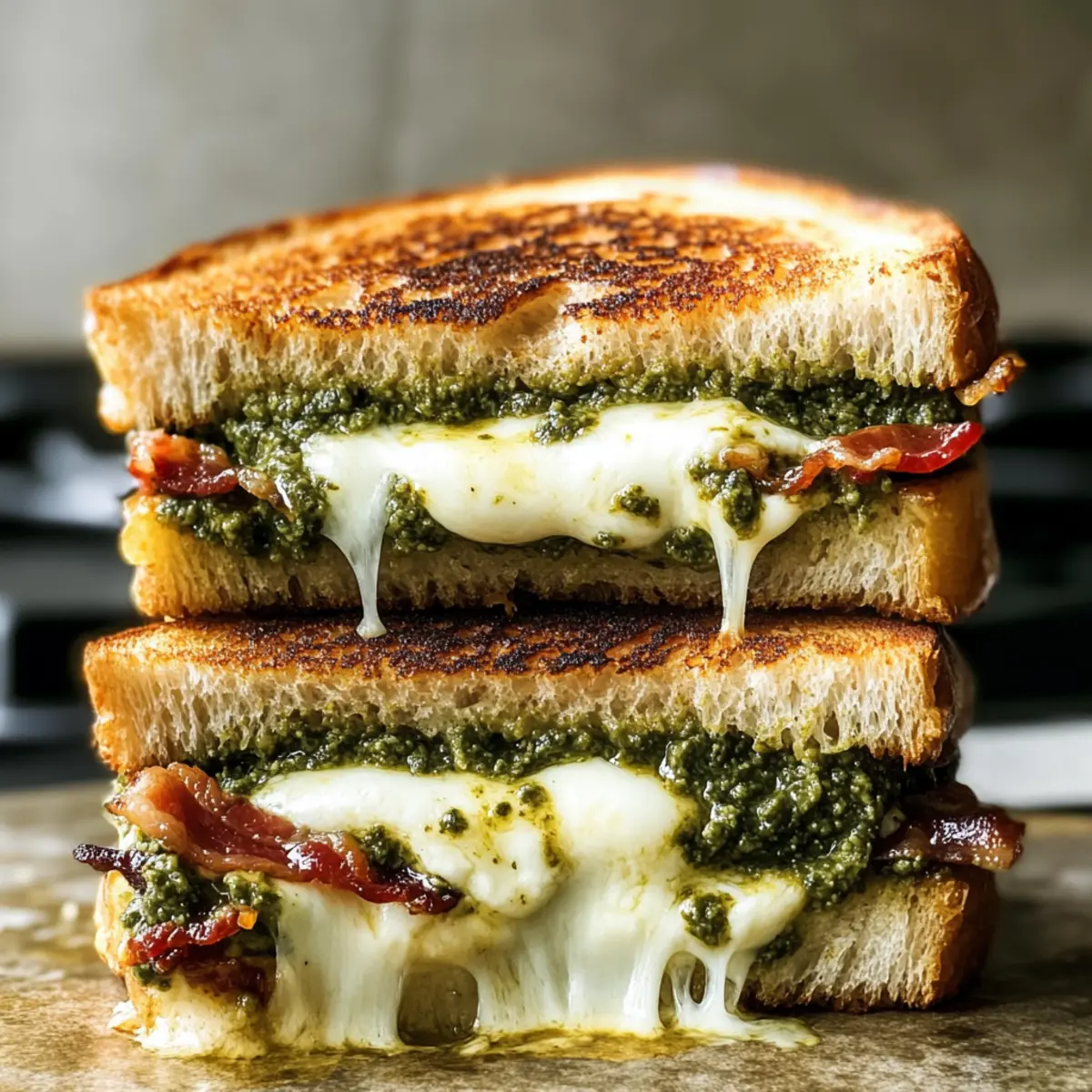 Sauerteig Pesto Gegrillter Käse